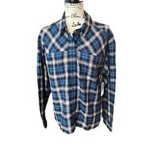 BP. Blue Ombre Plaid Button Down shirt Small